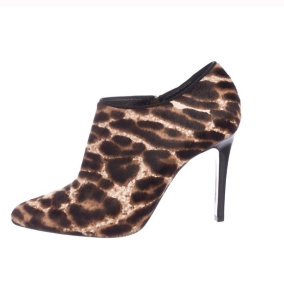 LANVIN Leopard Print Pony Hair Ankle Booties - Picture 4 of 15